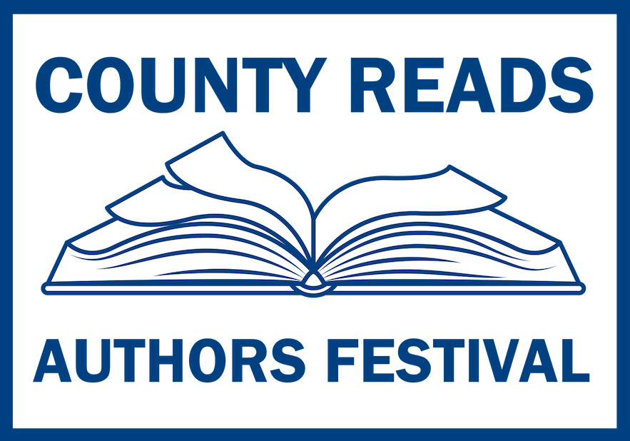 County Reads logo showing an open book