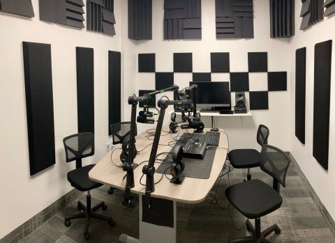 Photo of the library's recording studio