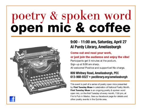Poetry and Spoken Word Open Mic and Coffee