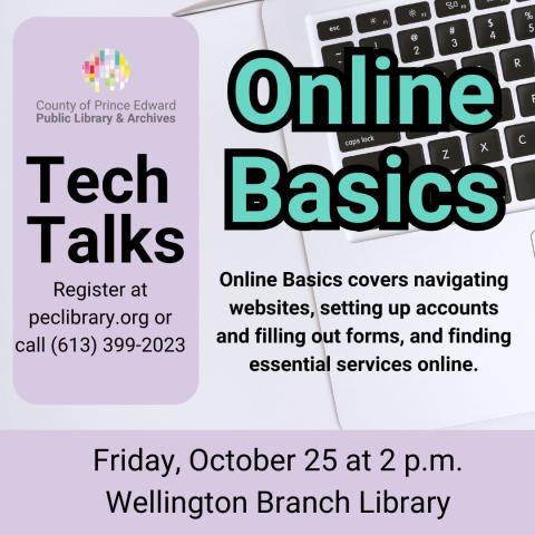 Explore Online Basics covers navigating websites, setting up accounts and filling out forms, and finding essential services online. Registration required.