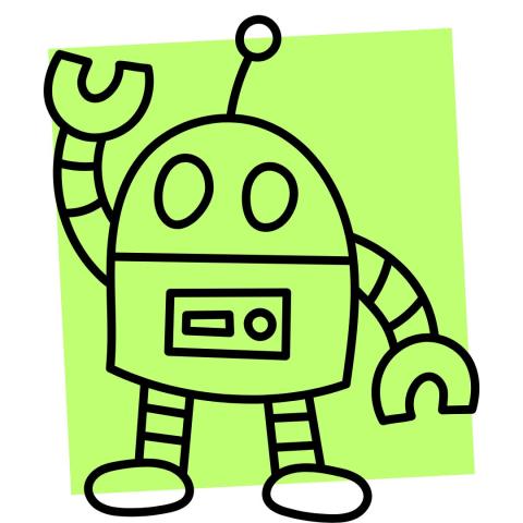 a cartoon robot waving