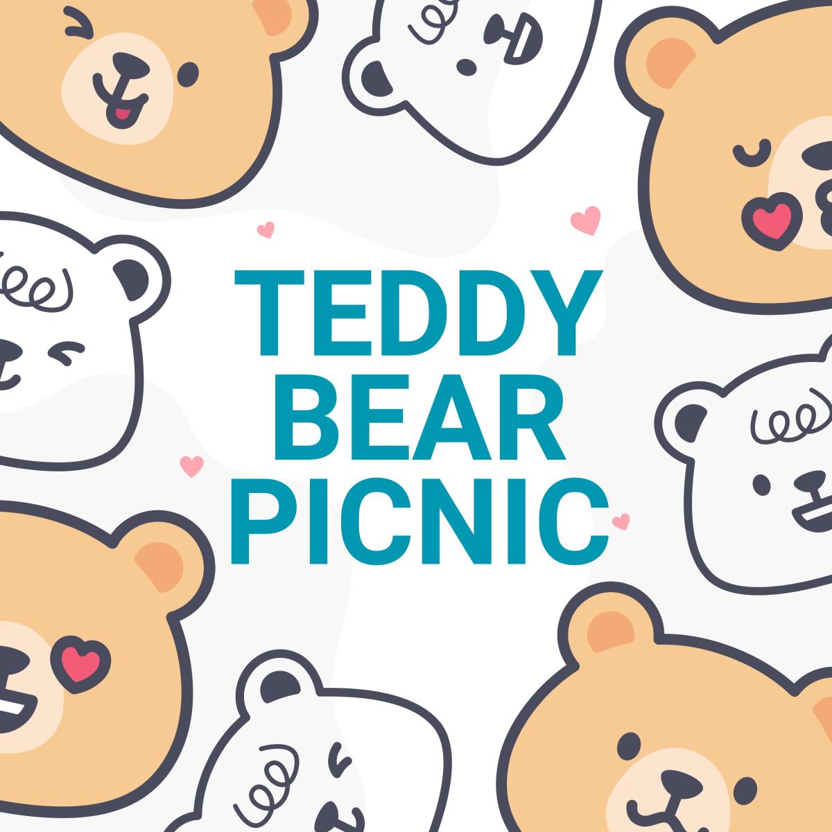 teddy bear picnic with cartoon bears